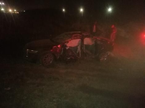 The wreckage of the Audi that was involved in an accident along Mombasa Road on July 25, 2020.